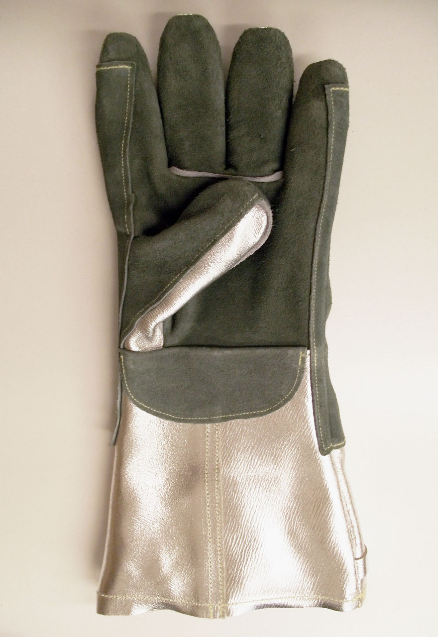 Aluminized and High Temp Leather Glove with Kevlar® Knit Cuff