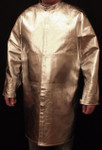 Front of Aluminized Carbon Kevlar® ACK coat also has heavy duty FR hook & loop front and wrist closures.