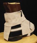 Grey Pearl Sole Leather metal casting and welding boot spats.