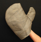 Mesh mitt covers made of stainless steel for hot work applications in foundries, metal casting, and welding shops.