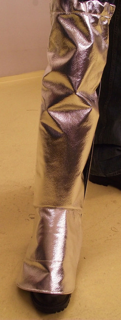 ACK tall legging boot spats for metal casting and welding work.