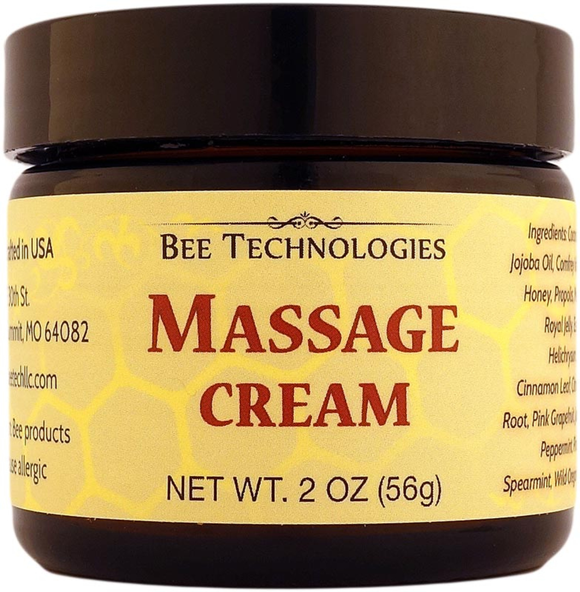 Massage Cream 2oz Bee Technologies Llc