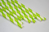 8mm Wide White with Green Stripe Colored Paper Straws 1000 Count - Unwrapped