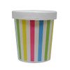 16oz Striped Rainbow PINT containers with non-vented lids