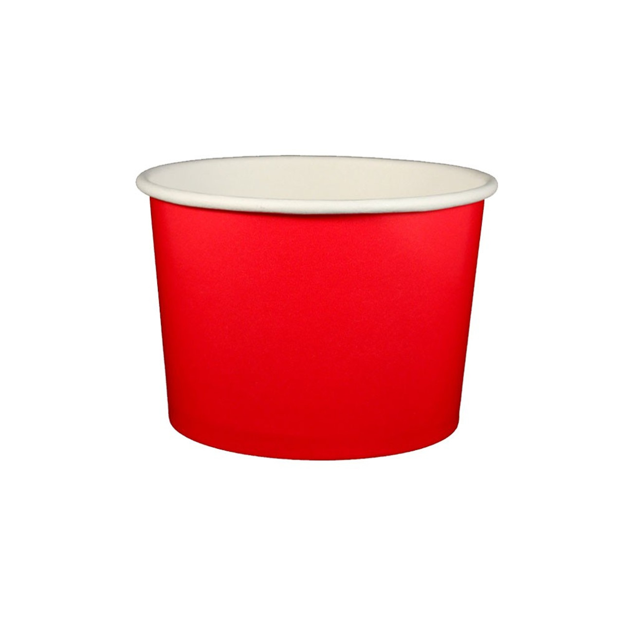 16oz Ice Cream / Froyo Paper Cups 112mm 1000ct Red, Size: 16 oz
