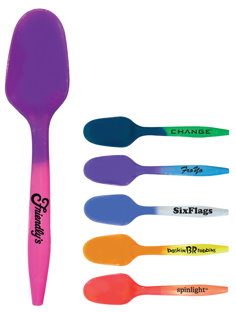 Reflective Color Spoons Custom Plastic Magic Color Changing® / Solid Color Spoons - Frozen ...