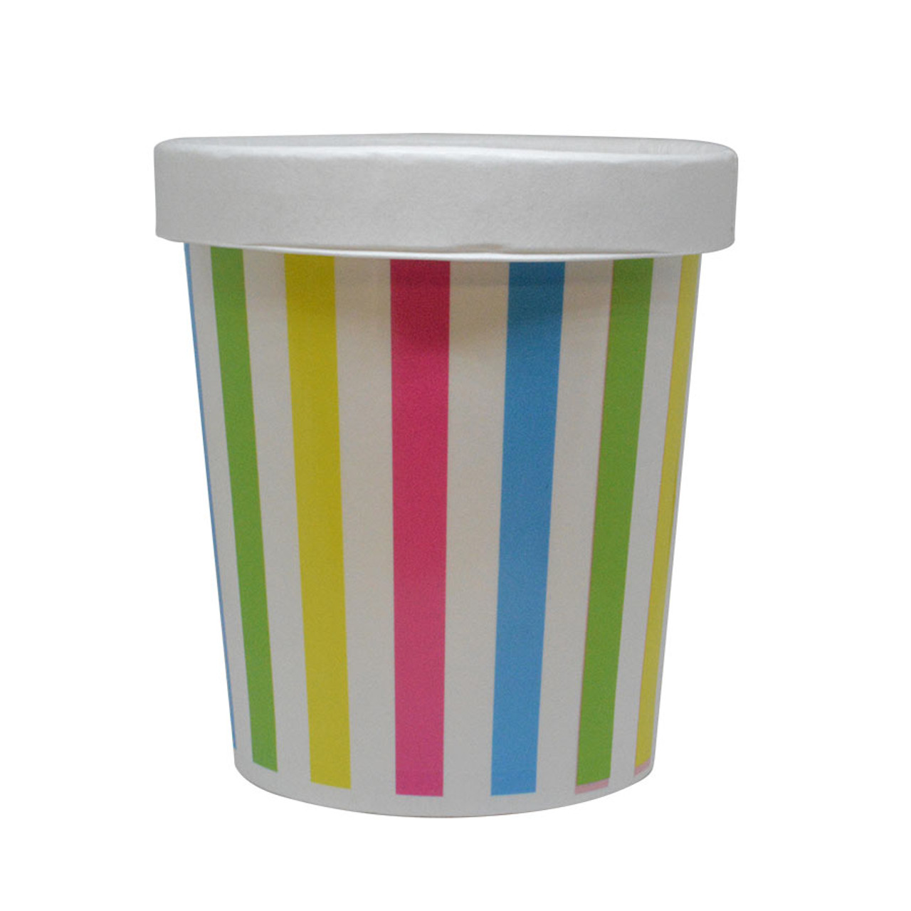 16oz Striped Rainbow PINT containers with non-vented lids - Frozen