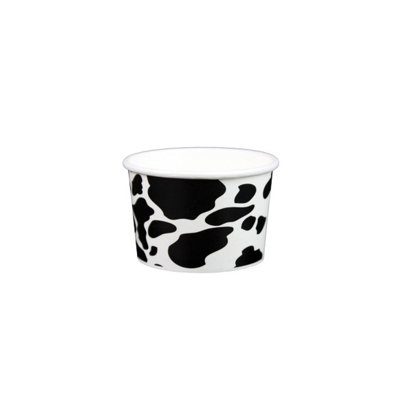 4oz Dairy Cow Print Ice Cream/Froyo Cups 76mm 1000ct