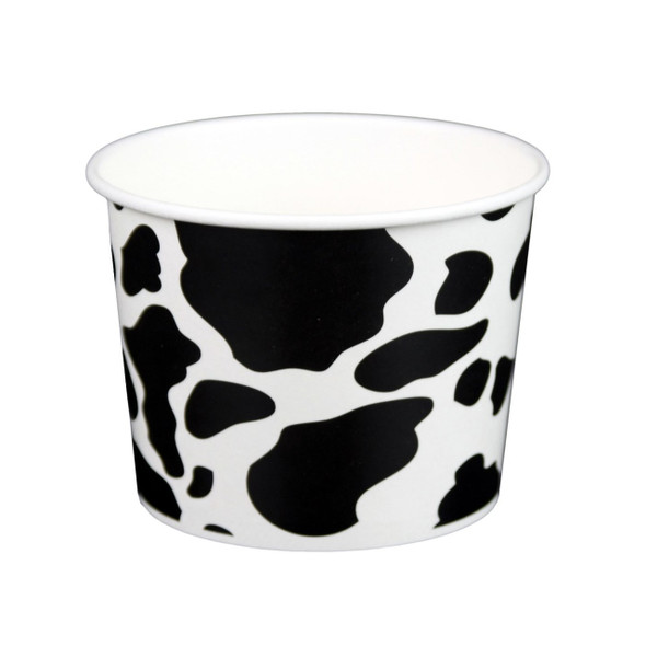 16oz Dairy Cow Print Ice Cream/Froyo Cups 112mm 1000ct