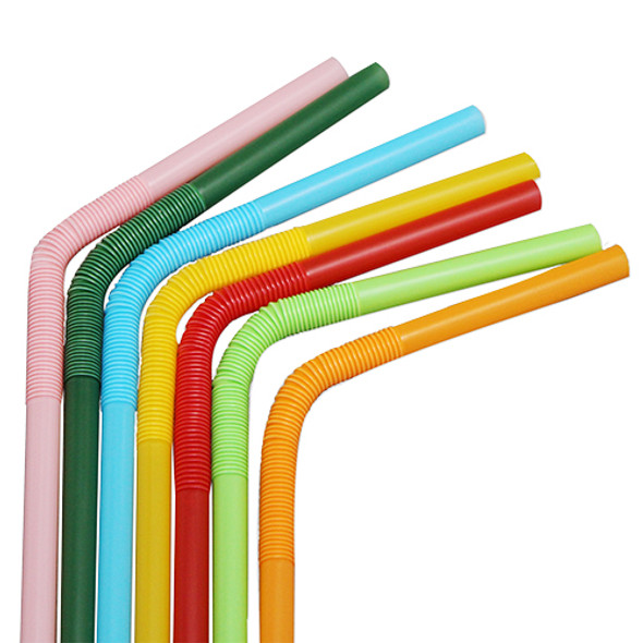 Set of 6 reusable silicon drinking straws - large, flexible, smoothie size  - Frozen Solutions