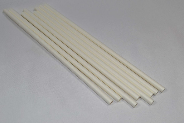 8mm Wide White Paper Straws 1000 Count - Unwrapped 