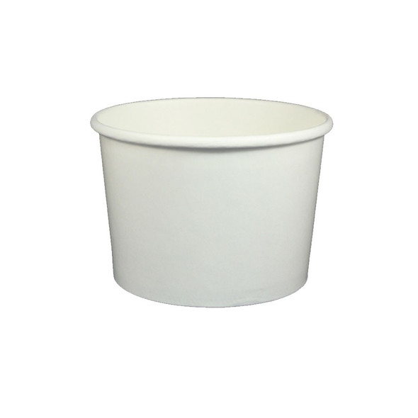 16oz White Ice Cream / Froyo Paper Cups 112mm 1000ct