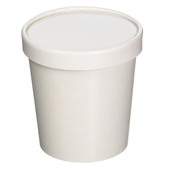 16oz White Paper Ice Cream Pint, Container ONLY (lids sold separately) 1000 Count