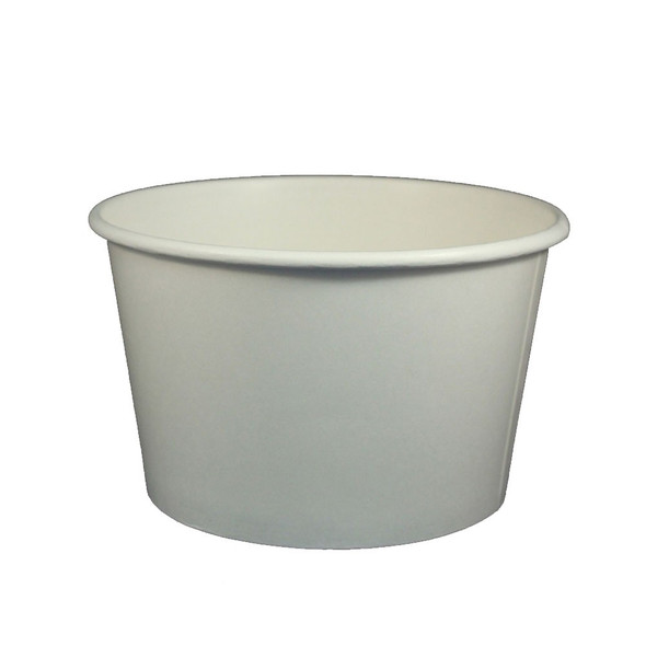 24oz White Ice Cream / Froyo Paper Cups 142mm 600ct