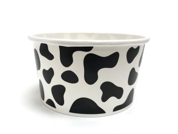 12oz Short Squat Cow Print Paper Ice Cream Cups 112mm 1000ct 
