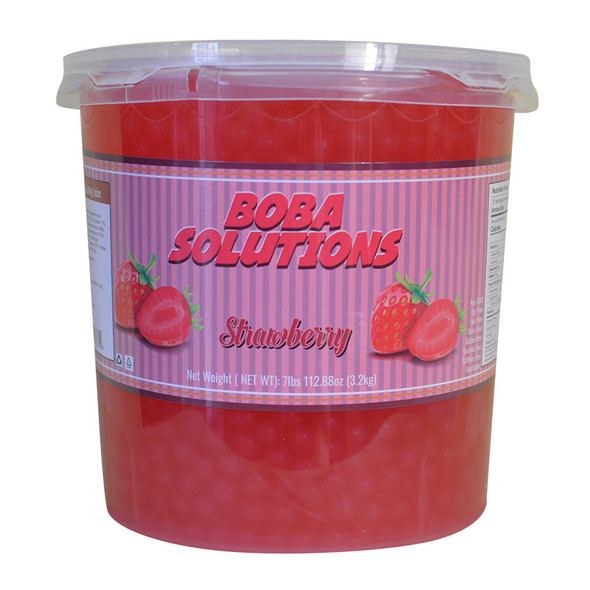 Boba Solutions Popping Boba - Strawberry Flavor, Case Of 4