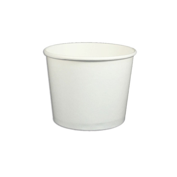 12oz White Ice Cream / Froyo Paper Cups 112mm 1000ct