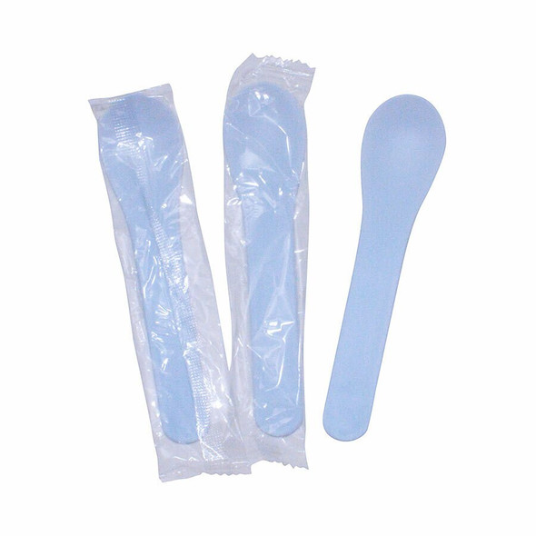 Heavy Weight Film Wrapped Spoon Solid Light Blue 1000 Count