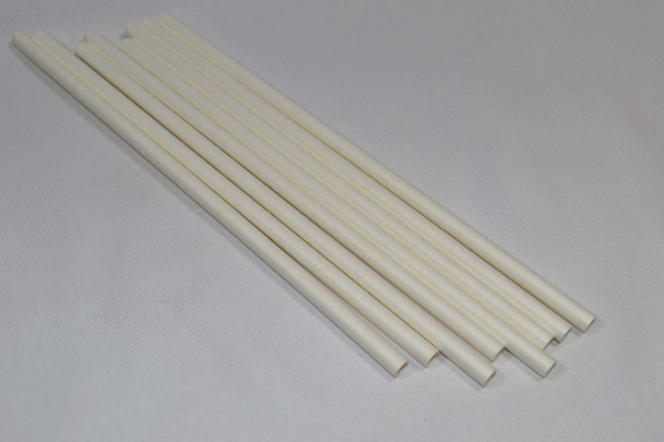 8mm Wide White Paper Straws 1000 Count - Unwrapped 