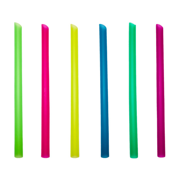 Angle Cut Wrapped Boba Straw 1800ct Assorted Colors 12 mm