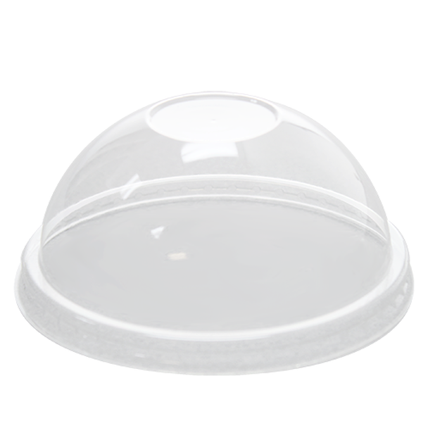 142mm Rim PET Food Container Dome Lid No Hole 600ct Frozen Solutions