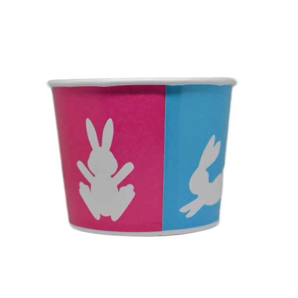 Bunny 16oz Ice Cream / Froyo Paper Cups 112mm 1000ct - Easter & Spring