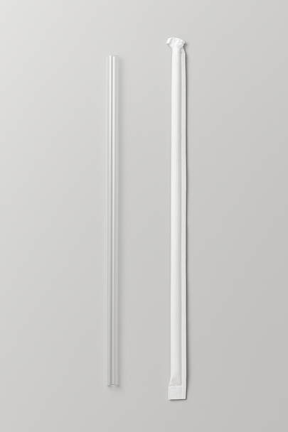 9" Jumbo Clear Paper Wrapped Straws -  6000ct