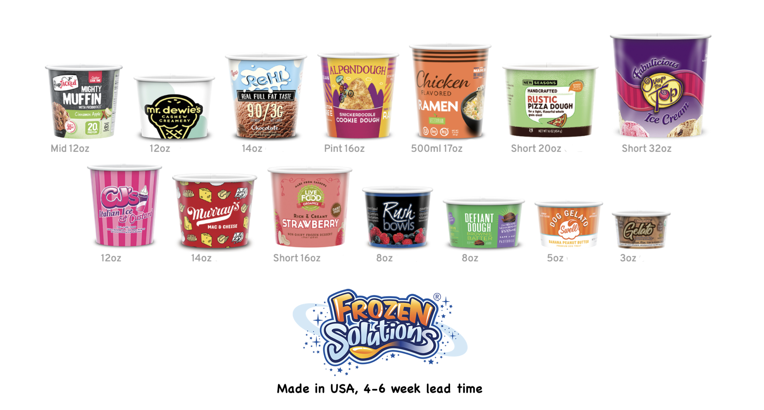 12oz Ice Cream Freezer Containers