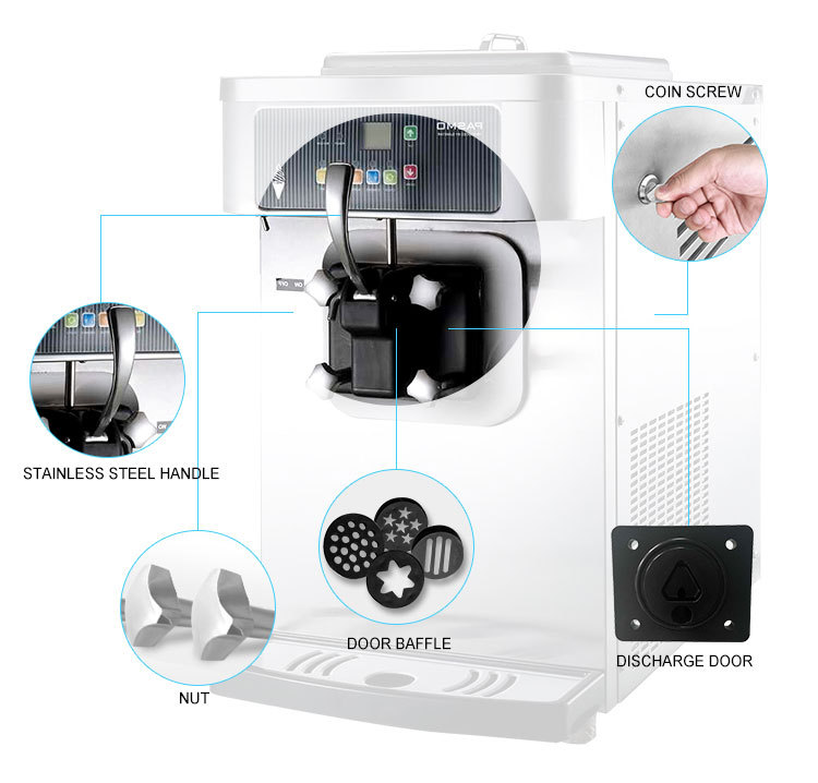 PASMO America 110 Countertop Soft-Serve Machine 1 Flavor 110V