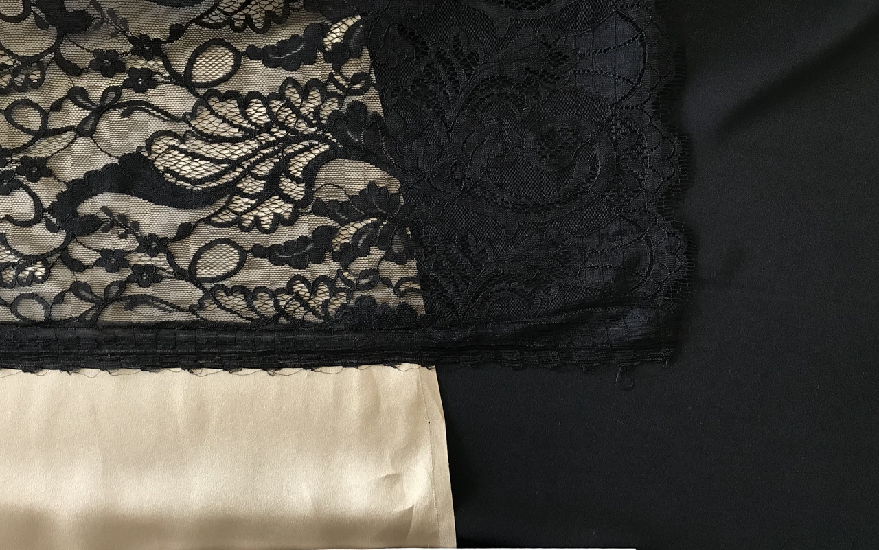 Black Border Chantilly Lace - Sew Much Fabric