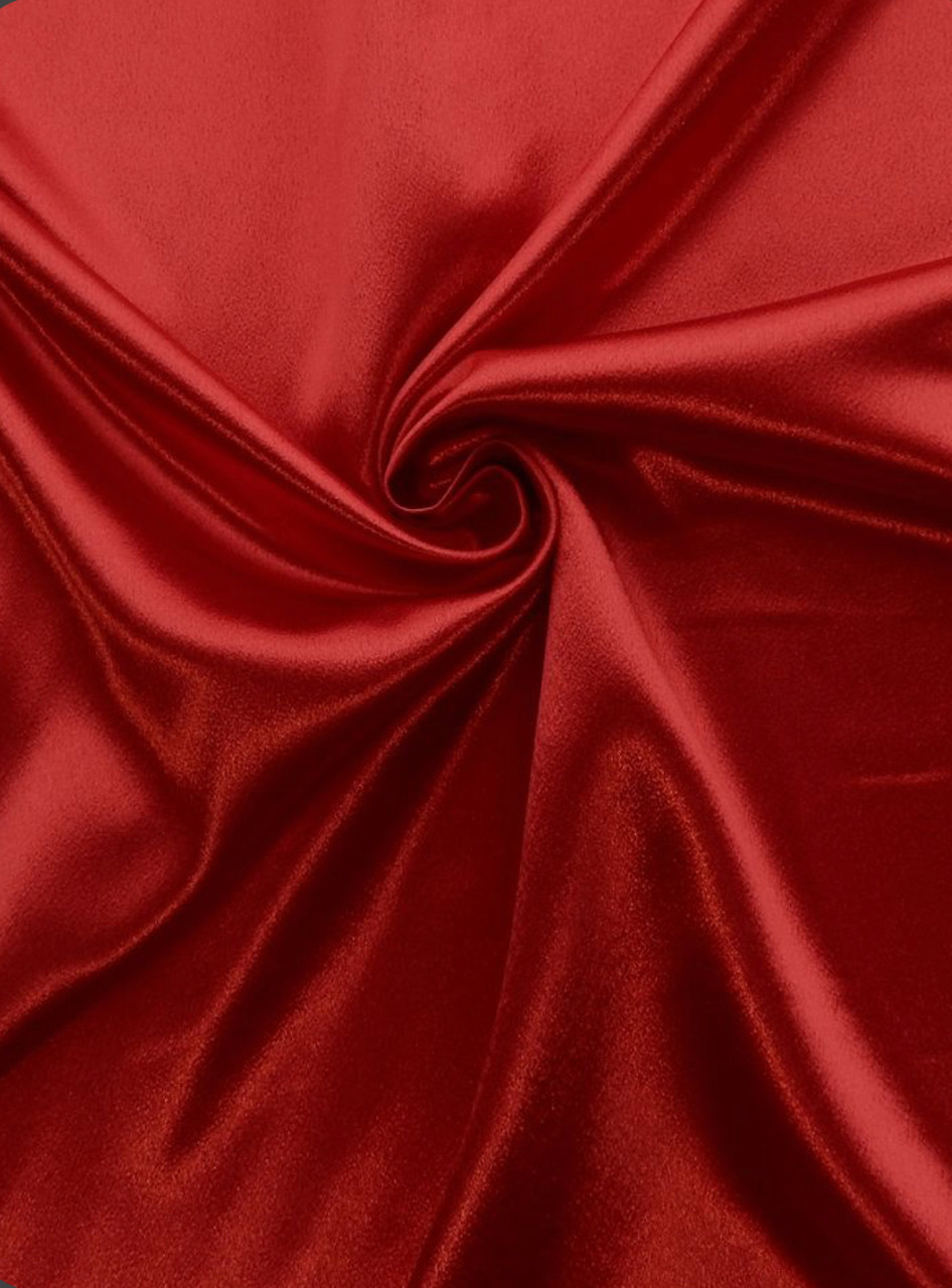 Satin Back Crepe-Red - Sew Much Fabric