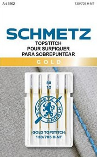 Gold Topstitch Needle Size 80/12 Gold Topstitch Needle Size 80/12
