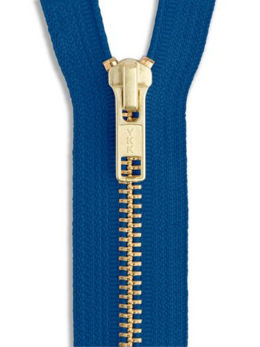 Separating Zipper-558 Royal/Brass