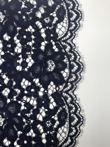Midnight Navy Re-embroidered Lace