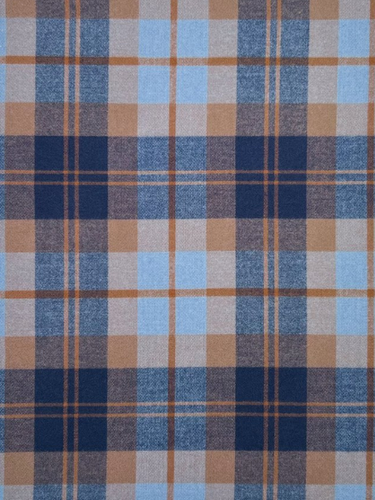 Navy/Caramel/Sky Blue Reversible Plaid Coating  Navy/Caramel/Sky Blue Reversible Plaid Coating
