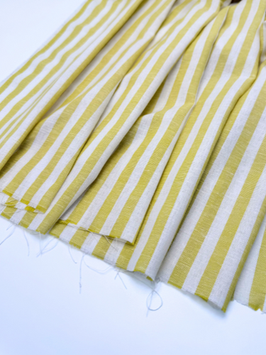Lemon Twist/ Eggshell White Stripe Linen Lemon Twist/ Eggshell White Stripe Linen
