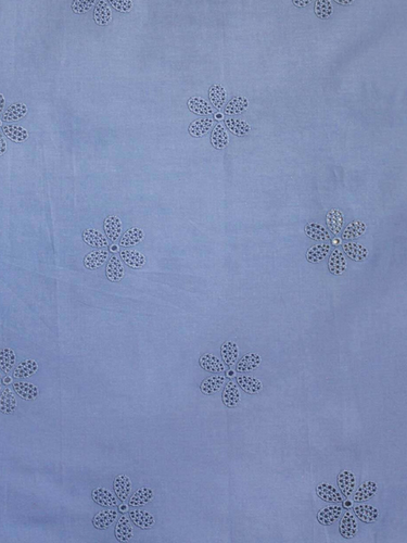 Cornflower Blue Daisy Cotton Batiste Eyelet