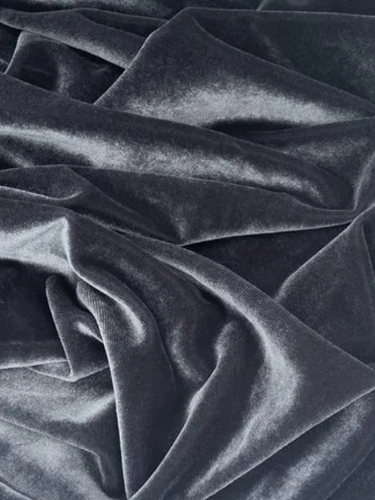 Charcoal Mist Stretch Velvet
