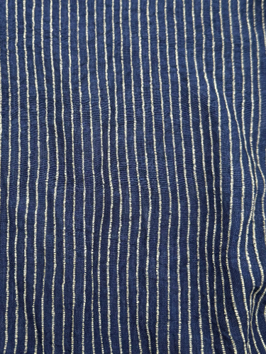 Nautical Navy Linen-Rayon Stripe