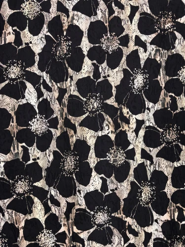 Noir Safari Floral Viscose/Spandex Jersey Knit