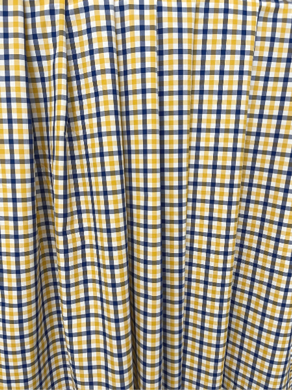 Maize/Cobalt/White Cotton Gingham Shirting - Sew Much Fabric