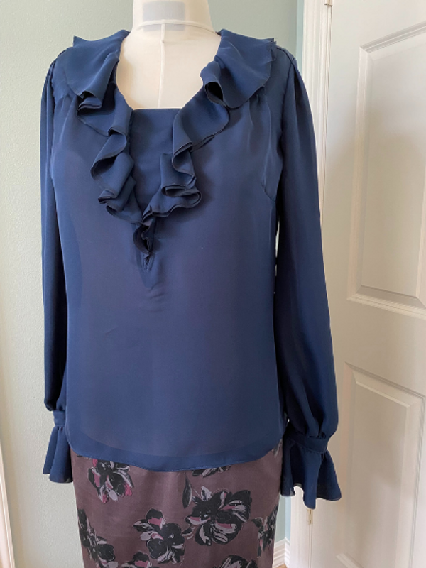 Navy Silk Double Georgette