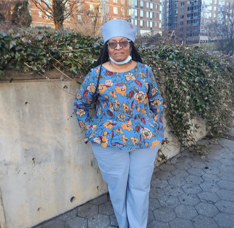 Blue/Topaz Floral Linen Blend