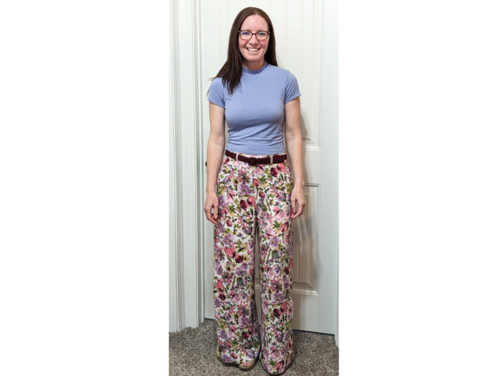 White/Pink/Lavender Floral Rayon Twill