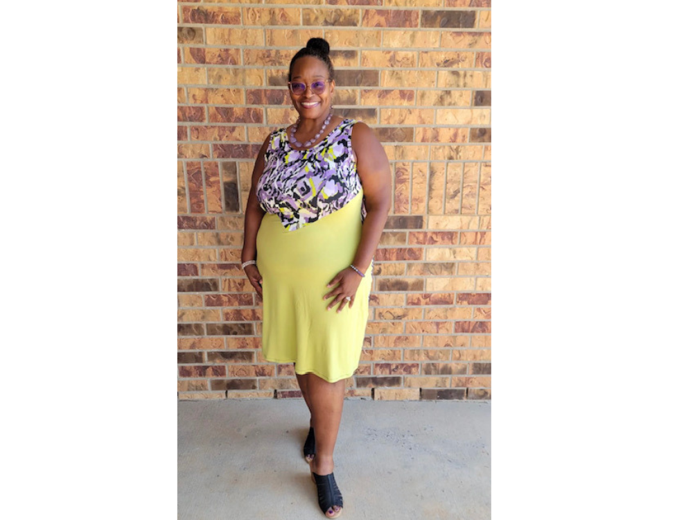 Lavender/Kiwi/Black/Ivory Abstract Viscose Jersey Knit