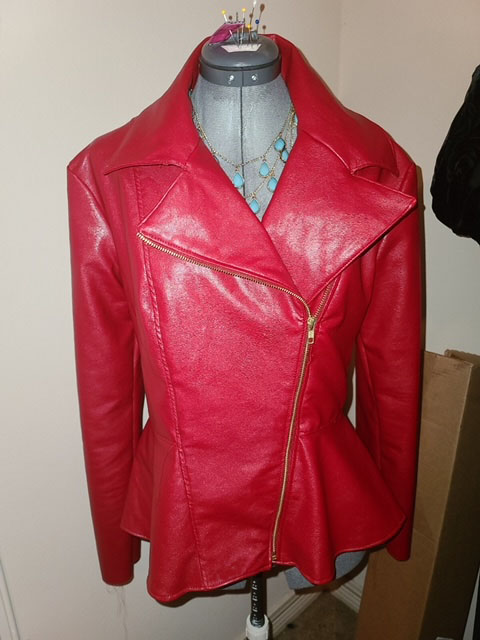 Red Faux Leather