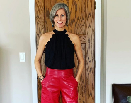 Red Faux Leather