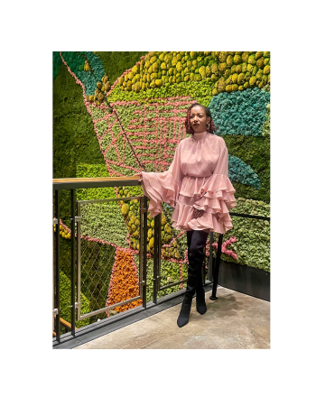A Labor of Love: Cameo Pink Polyester Georgette