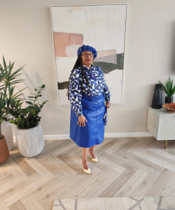 Royal Blue Stretch Faux Leather