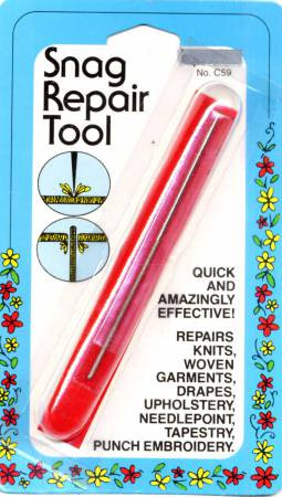 A fabric fixer snag repair tool from Miles Kimball repairs knits